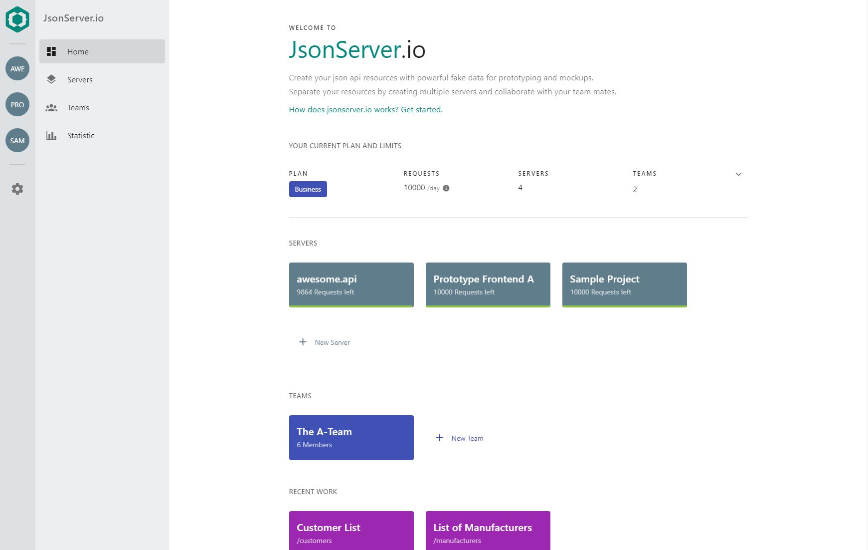 Download JsonServer.io: A fake json server API Service for prototyping and testing.